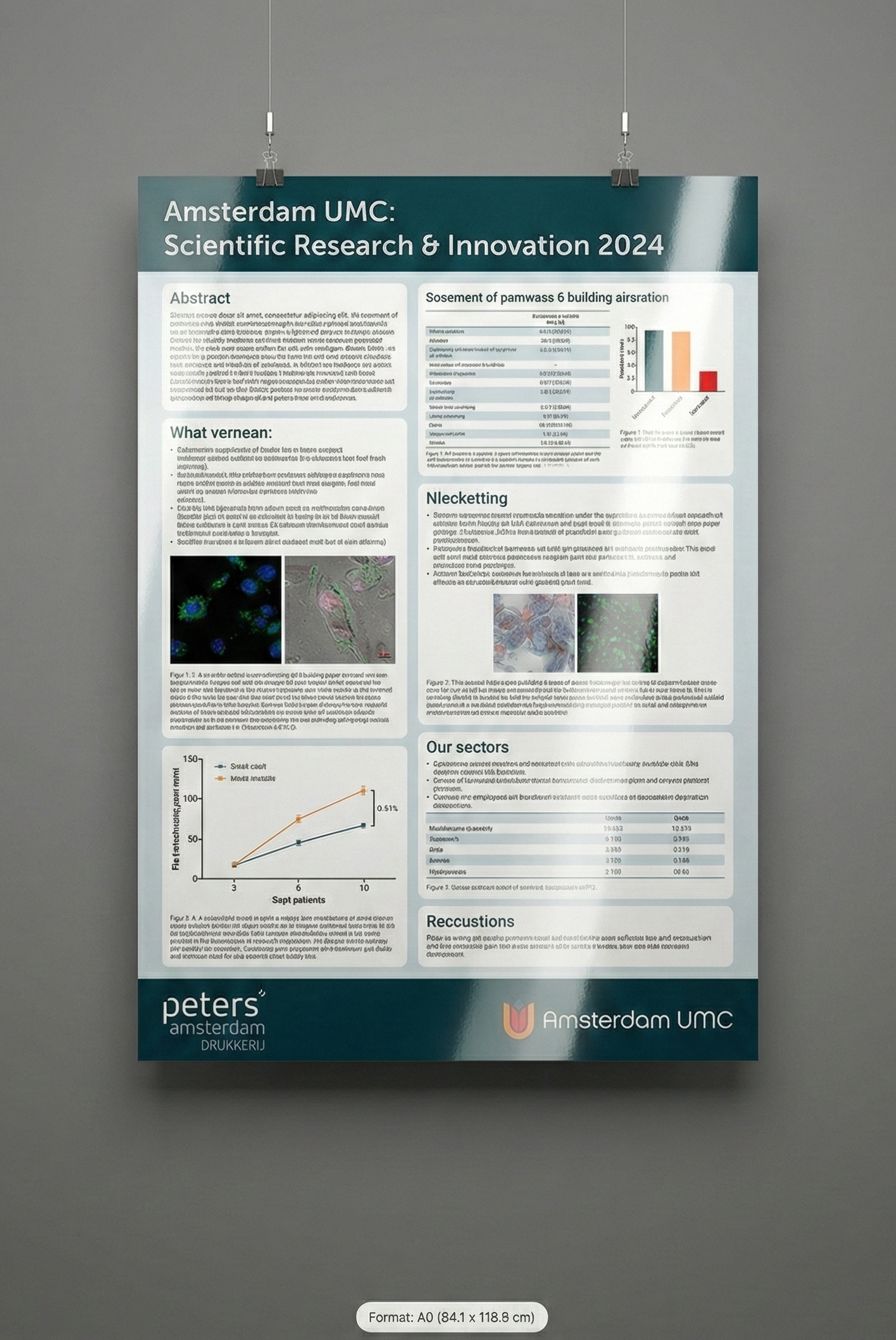 Scientific research poster for Amsterdam UMC on a gray background
